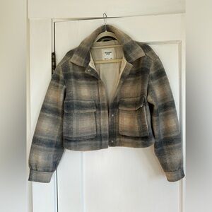 Abercrombie & Fitch Plaid Jacket - Gray and Tan